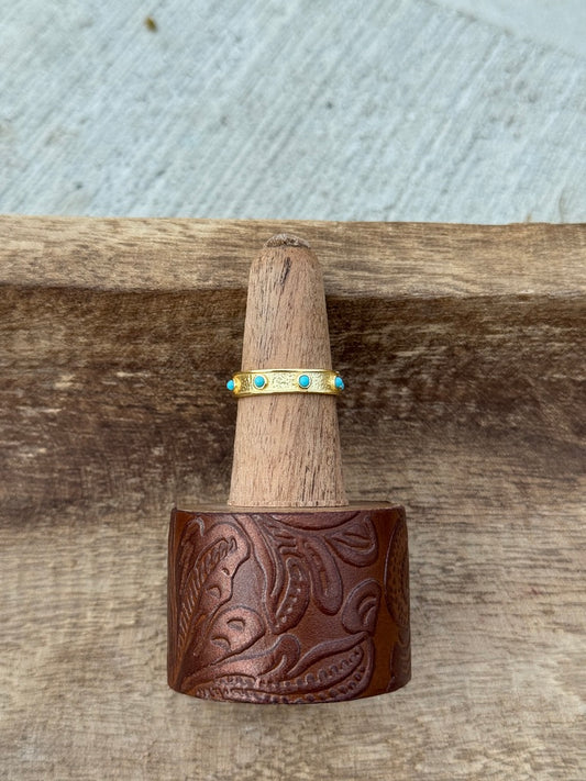 Gold Plated Turquoise Ring