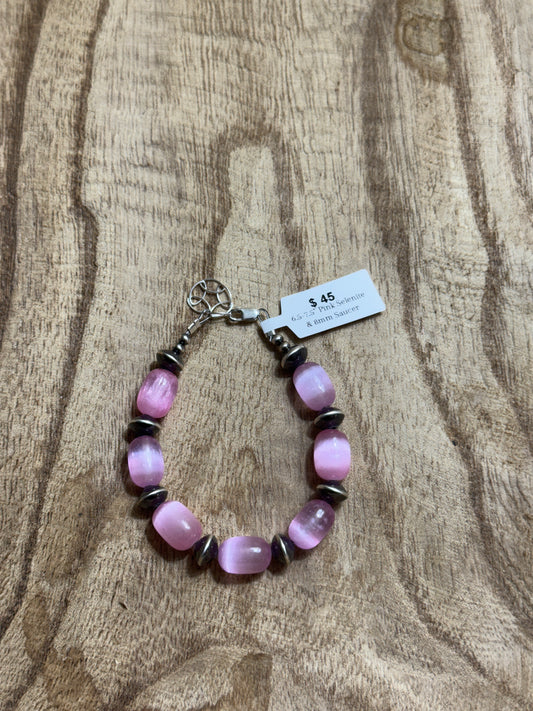 6.5-7.5” Pink Selenite