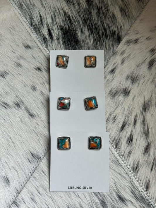 Kingman Spiny Square Earrings