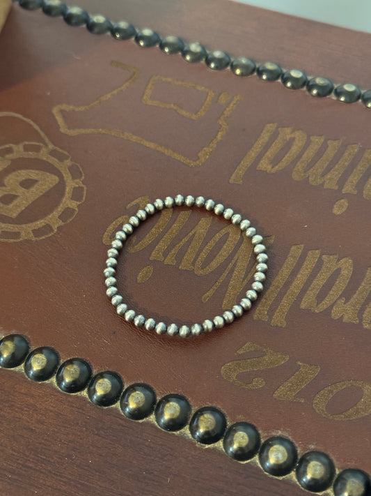 4mm Stretchy Sterling Silver Bracelet