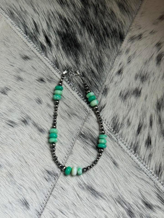 10-11” Green Opal Anklet