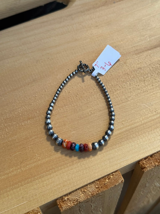 7" 3-6mm Pearl with Rainbow
