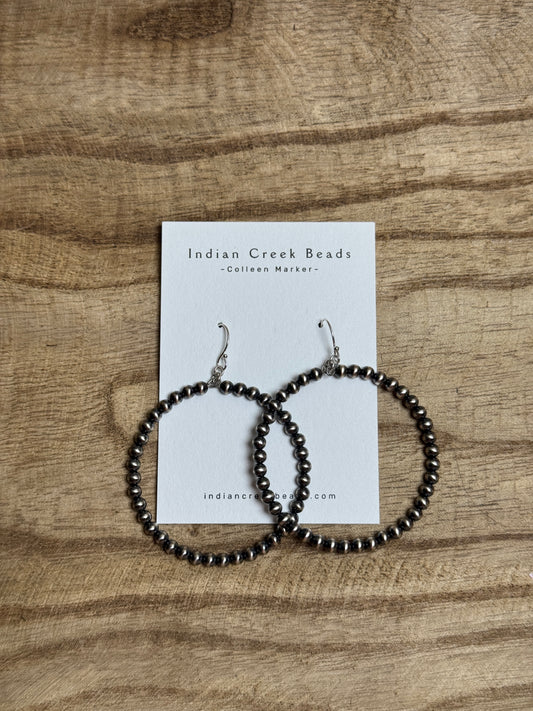 4mm Sterling Pearl Hoop Earrings