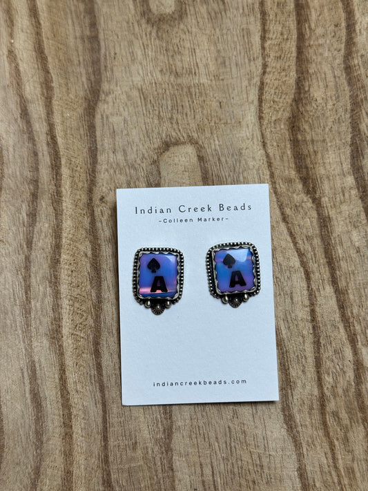 Ace Card Opal Earrings