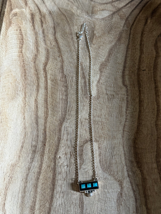 18-20" Black Onyx & Turquoise