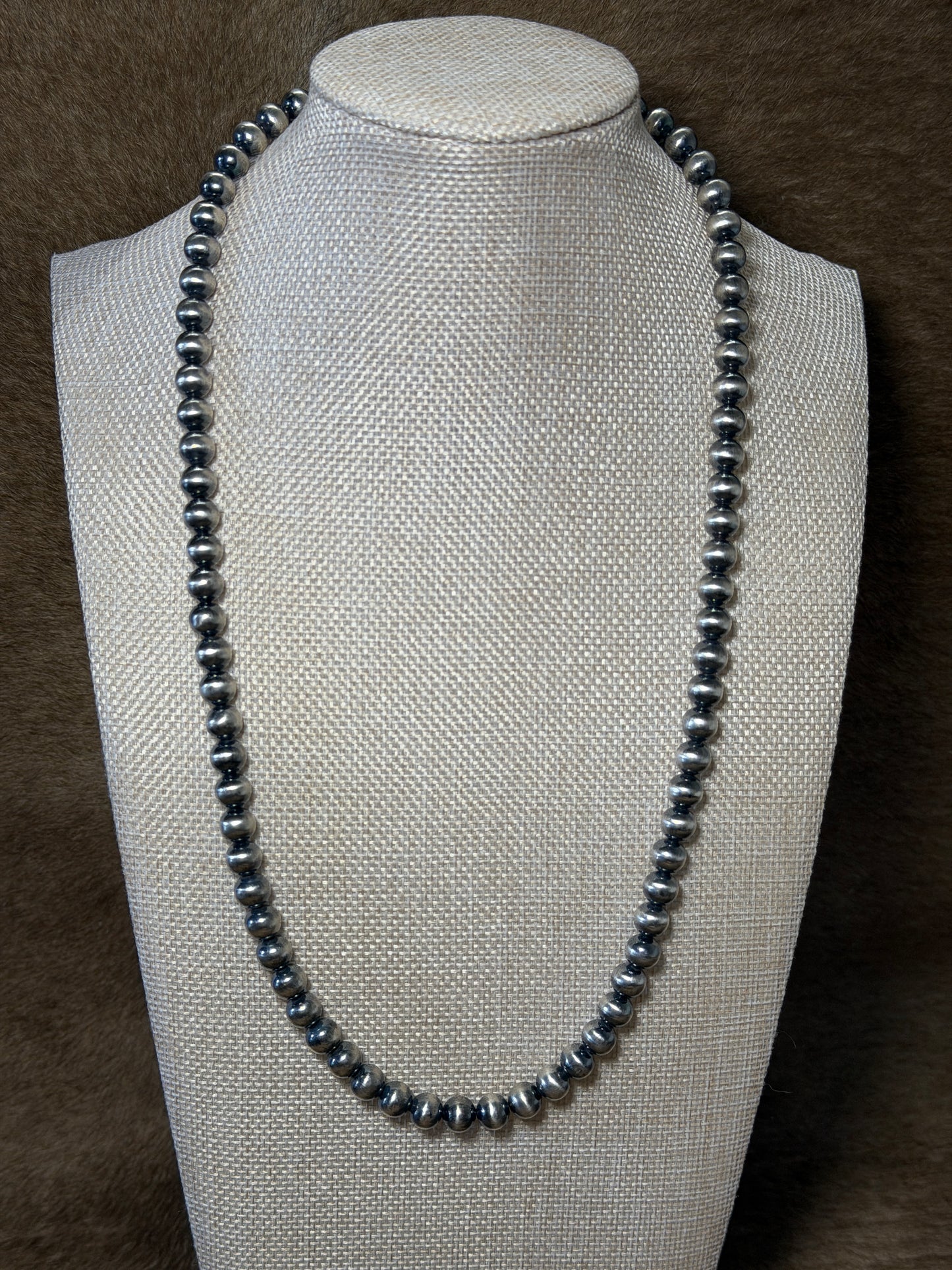 24” 8mm Silver Plated Pearls