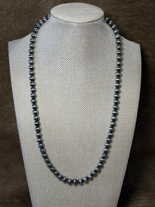 24” 8mm Silver Plated Pearls