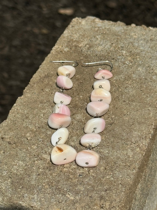 Pink Conch Dangle Earrings