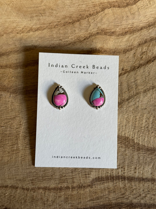 Cotton Candy Teadrop Earrings