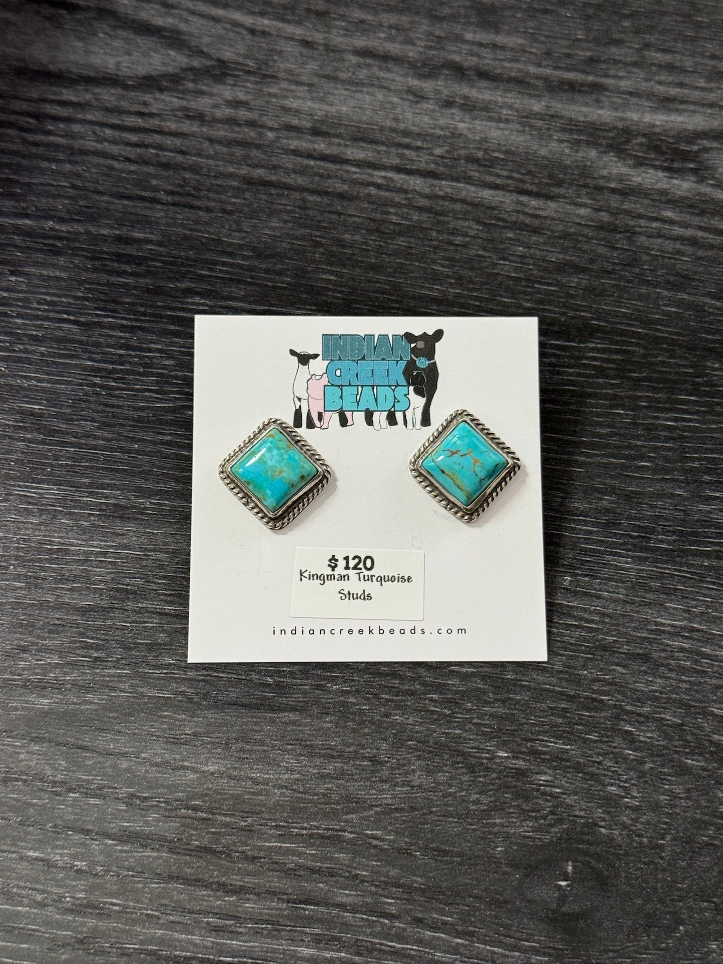 Kingman Turquoise Studs