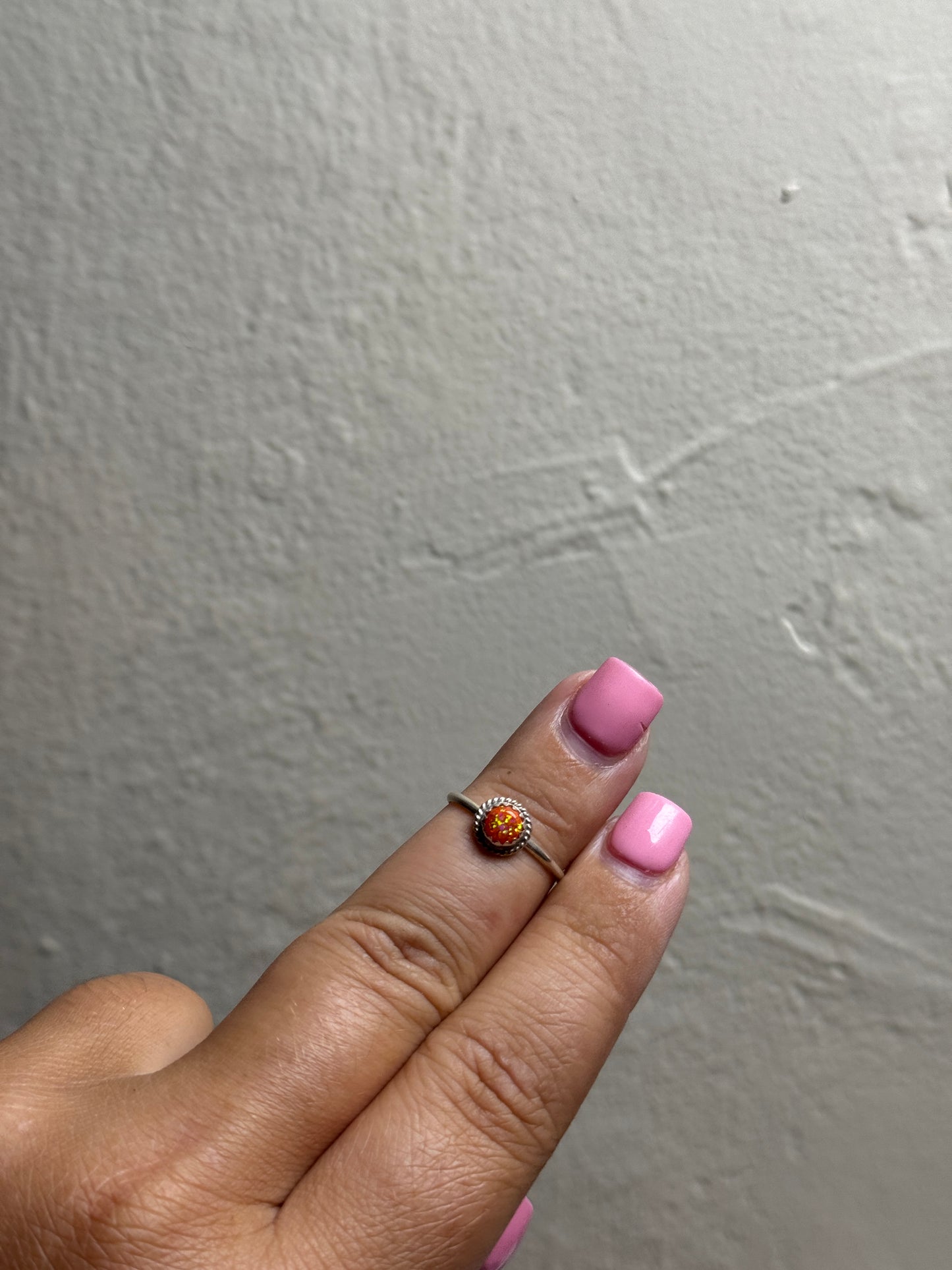 Sz 7.5 Orange Opal Ring