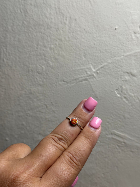 Sz 7.5 Orange Opal Ring