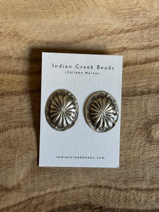 Large Detail Concho Earrings