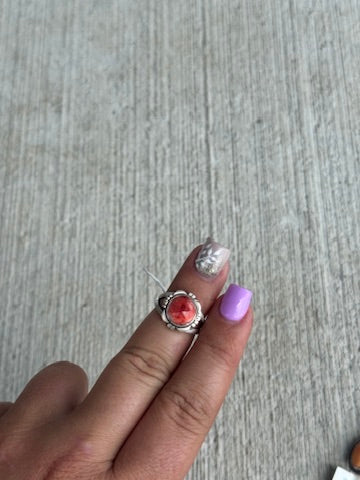 sz 6.75 Red Spiny Ring
