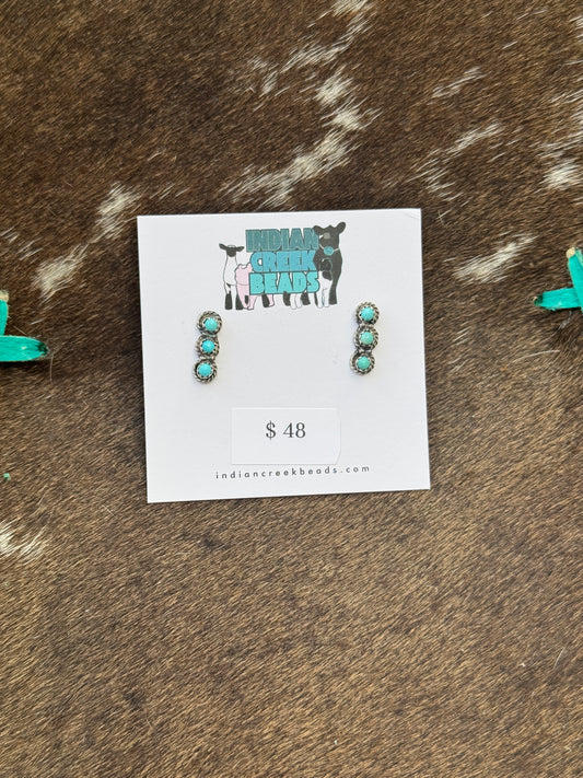 3 stone Kingman Earrings