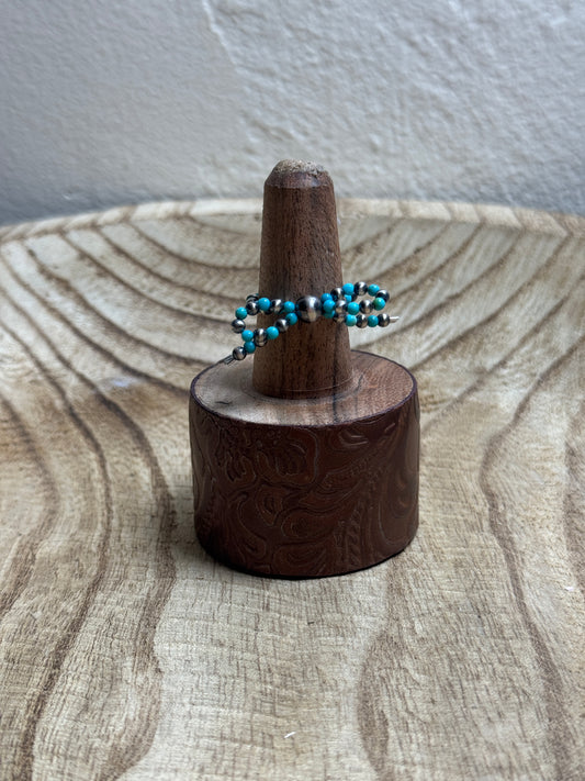 Turquoise & Pearl Bow Ring