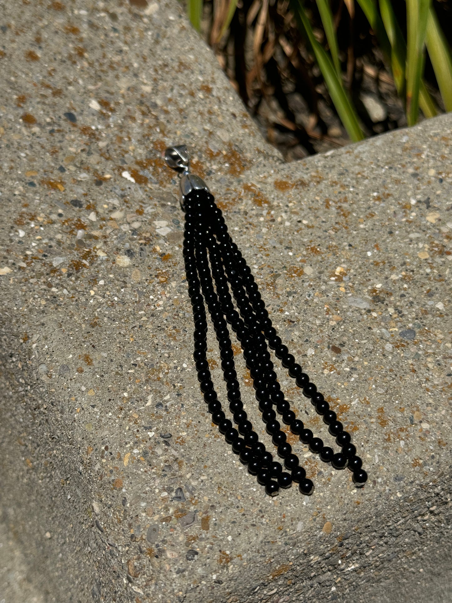 Black Onyx Tassel Pendant