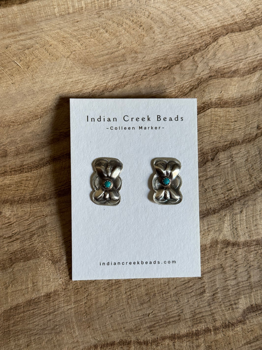 Sterling Bowtie Turquoise Earrings