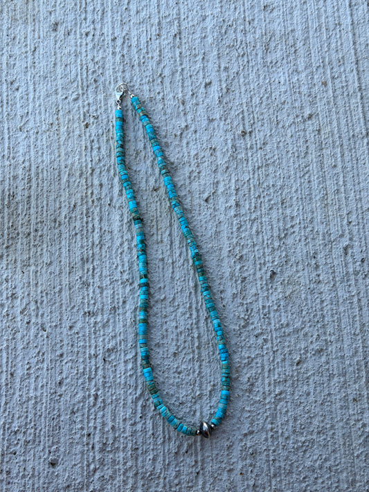 17” Turquoise Heishi & Saucer