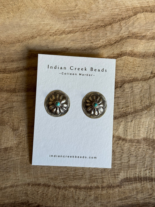 Turquoise Concho Earrings
