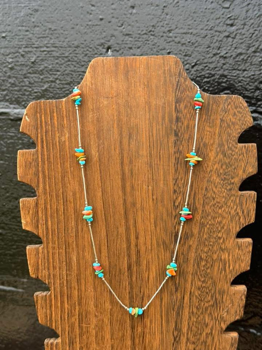 18” Liquid Silver & Multi-Stone