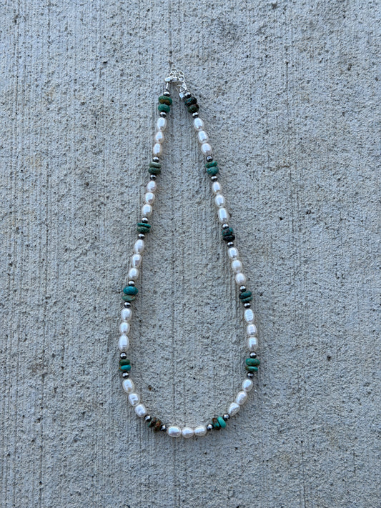 17.5-19.5" Freshwater Pearl & Turquoise