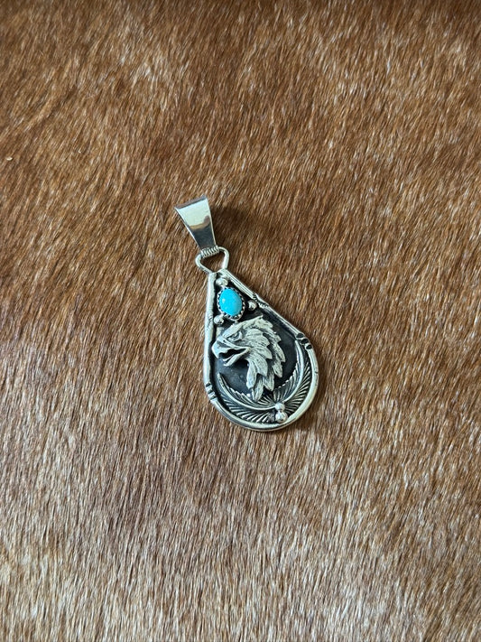 Eagle Pendant with Kingman Turquoise