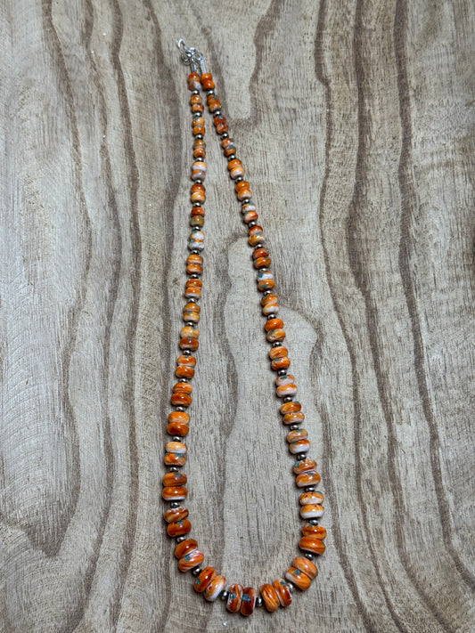23-25" Orange Spiny Turquoise Inlay
