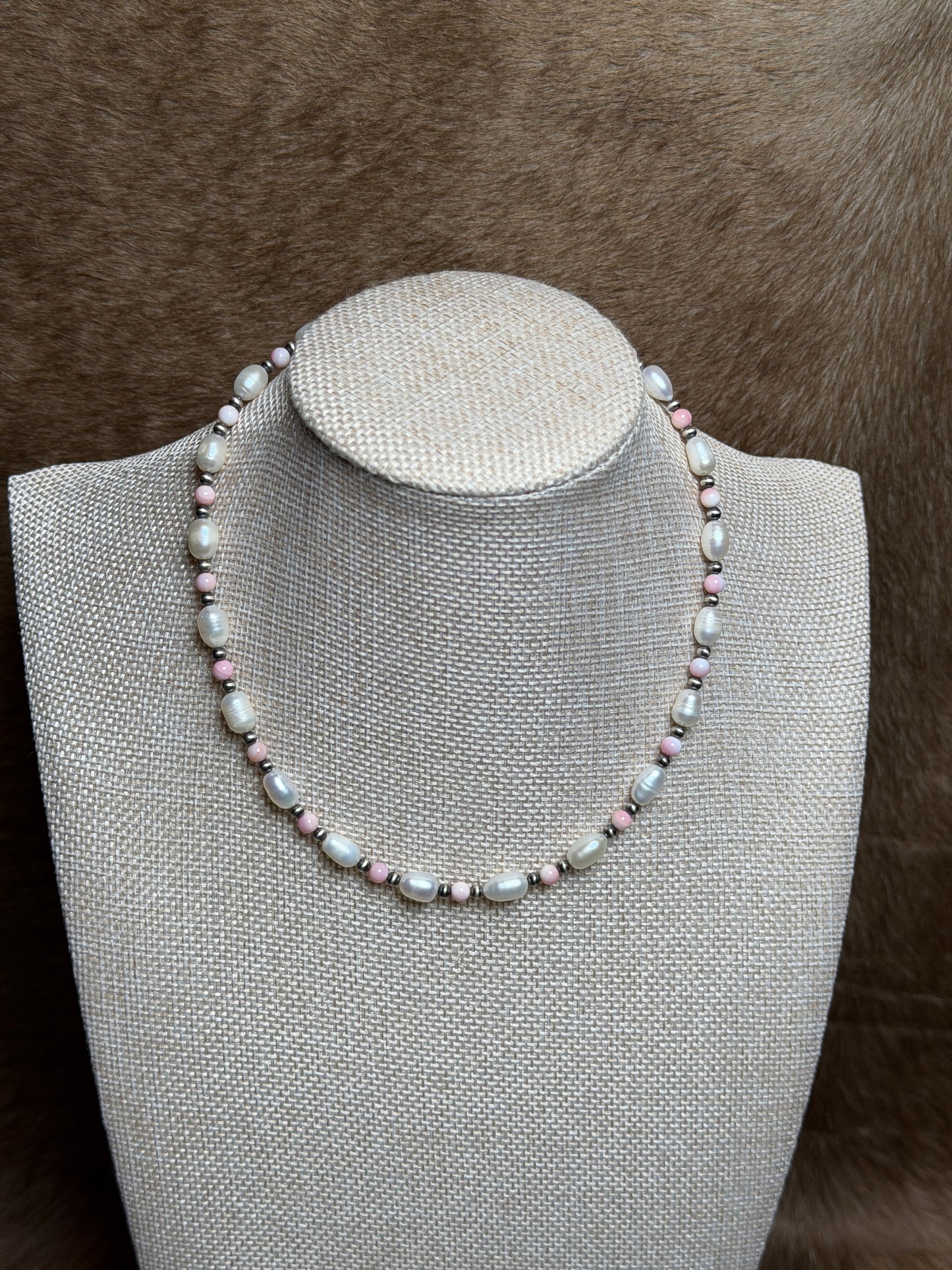 15-16.5" Pink Conch & Freshwater Pearl