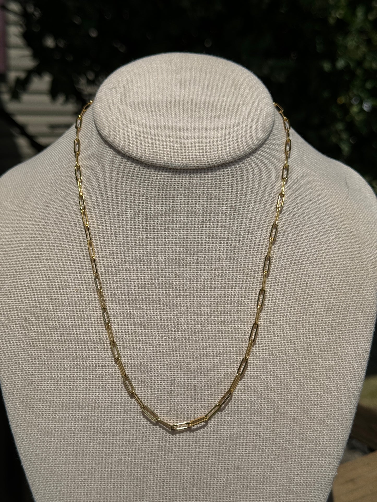 Gold Plated Paerclip Necklace