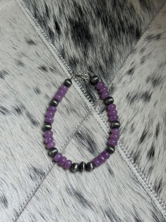 9-10” Purple Jade Anklet