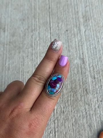 sz 8 Purple Spotted Mohave Ring