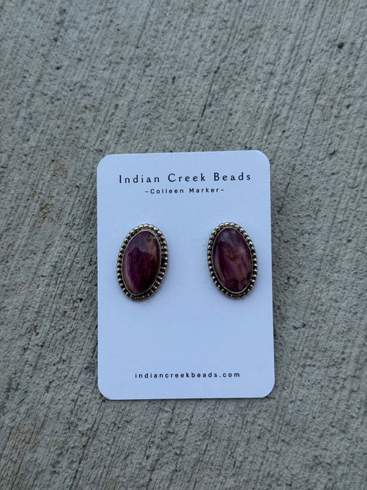 Purple Spiny Earrings