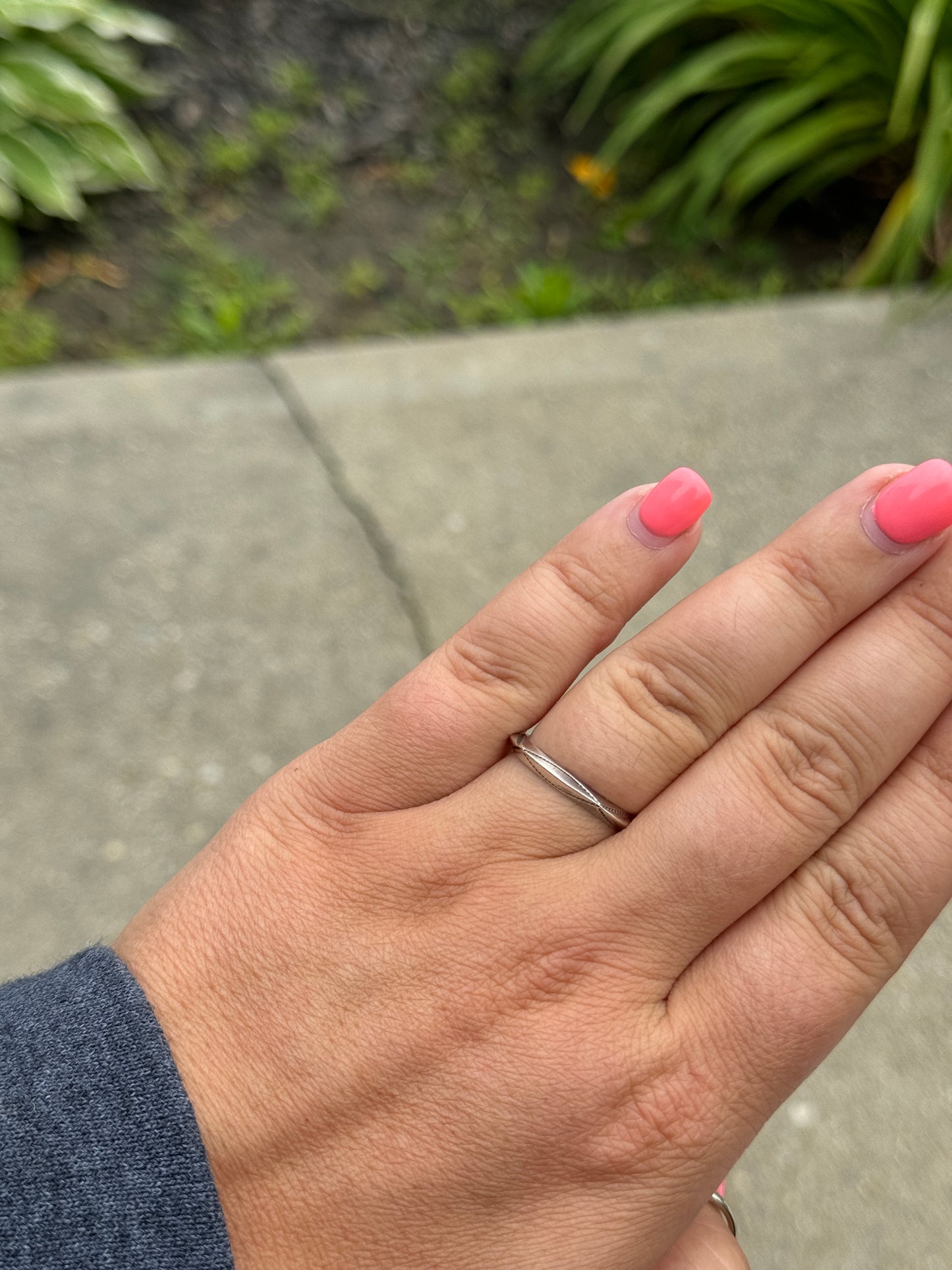 Sterling Silver Detail Ring, Sizes 7.5 and 8