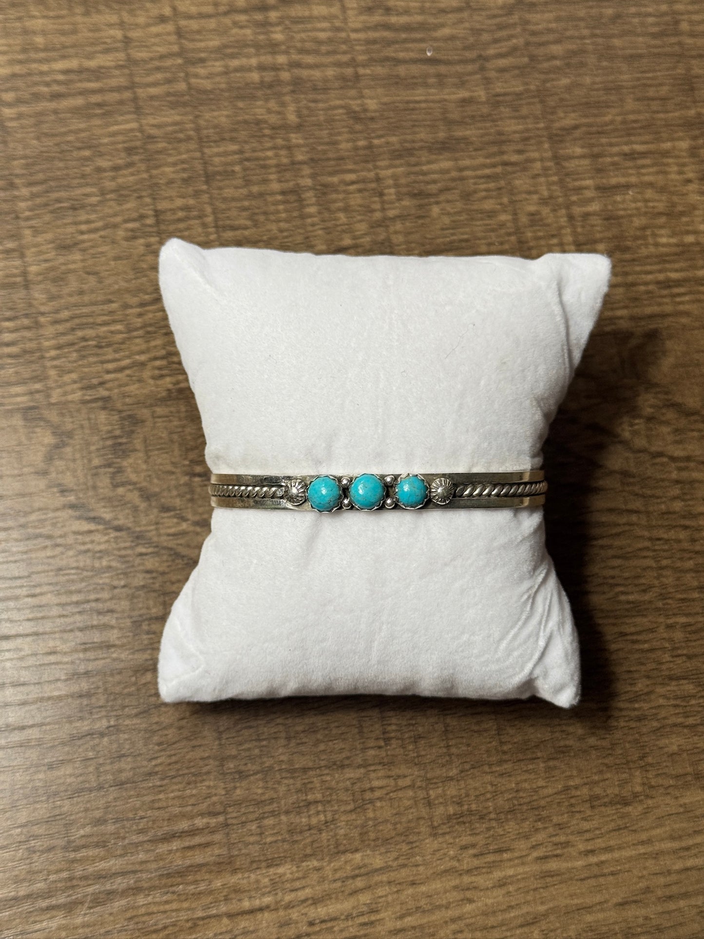 Turquoise 3 Stone Detail Cuff