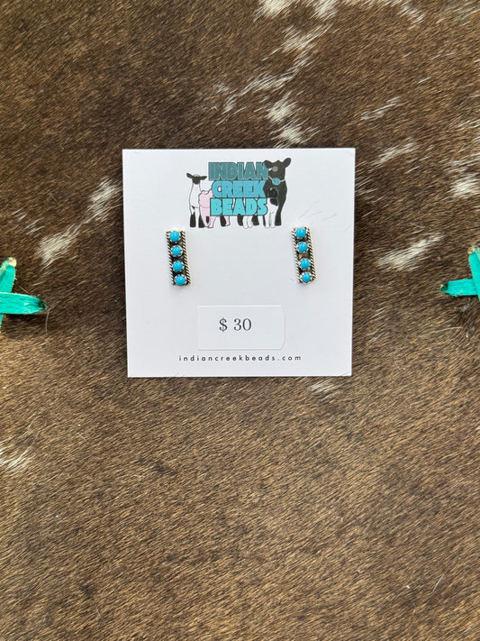 4 stone Turquoise Earrings