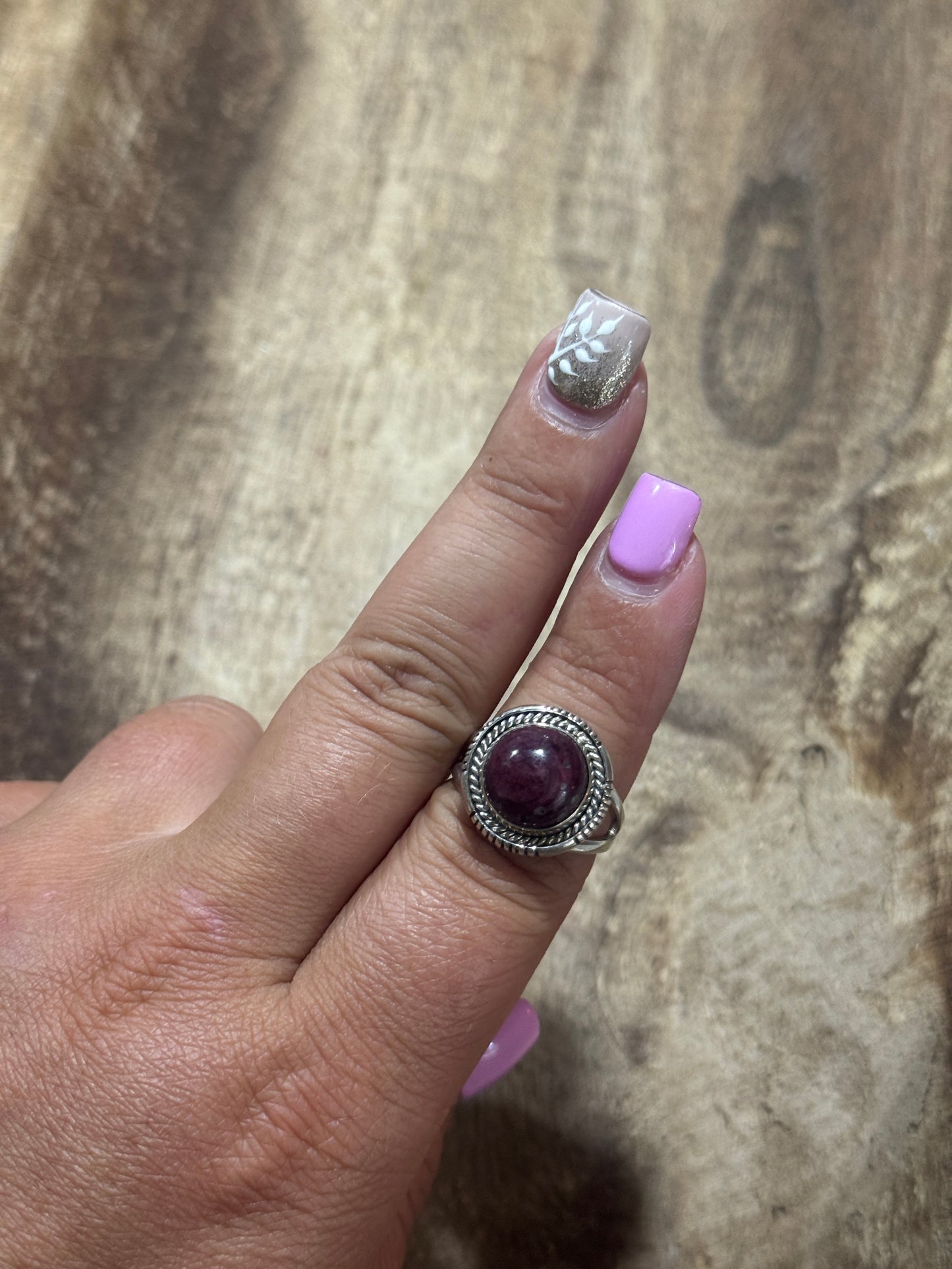 Purple Spiny Circle Ring