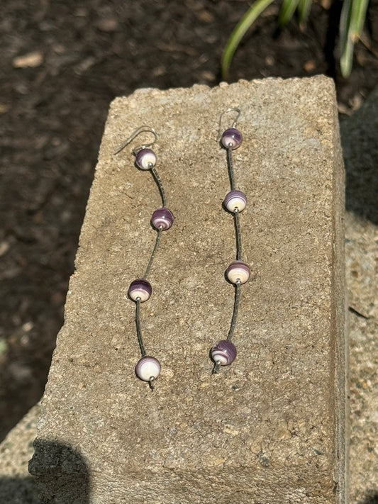 Wampum Liquid Silver Dangles