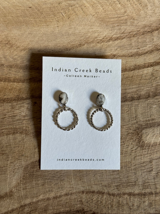 White Buffalo Hoop Earrings