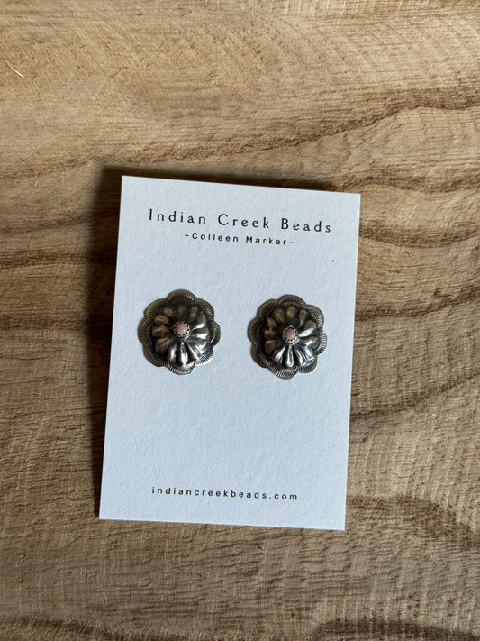 Pink Conch Concho Earrings