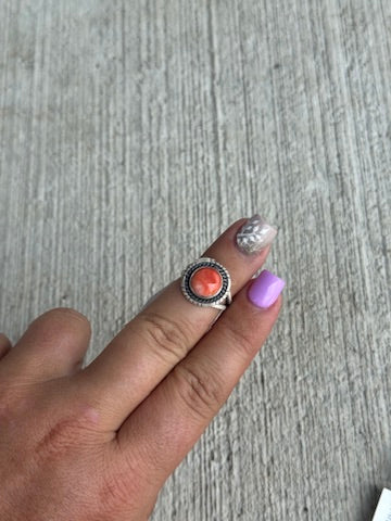 sz 6.75 Red Spiny Ring