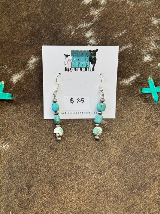 Turquoise & Floral Earrings