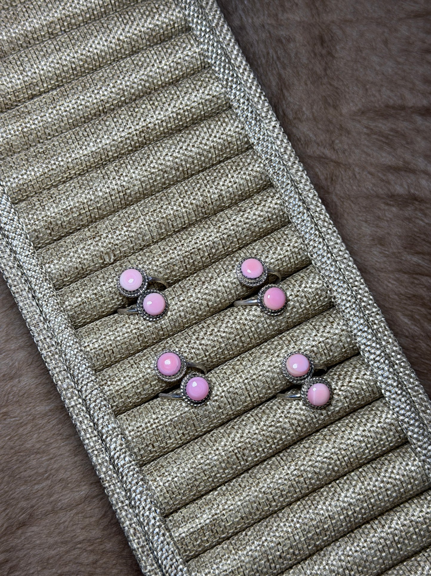 Pink Conch Adjustable Ring