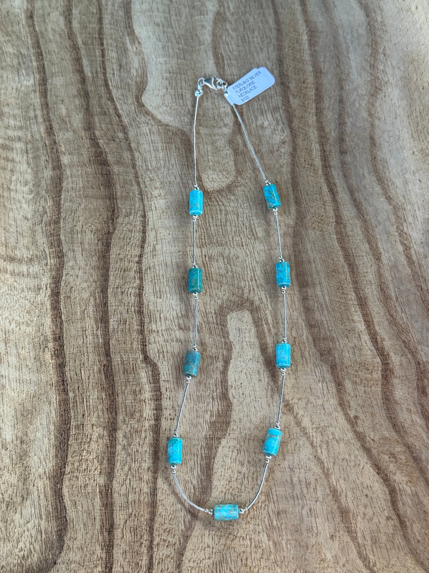 18” Liquid Silver & Barrel Turquoise