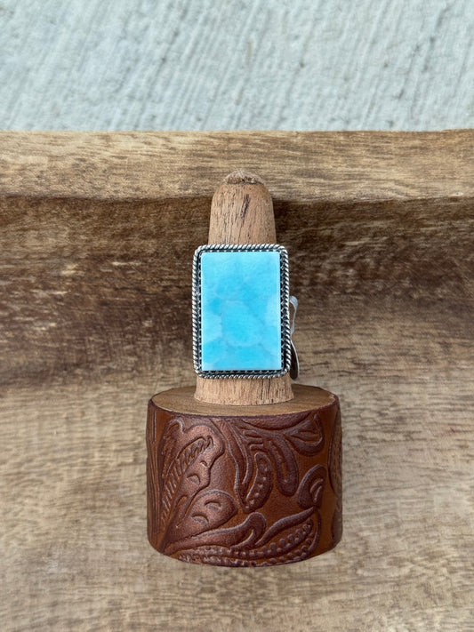Larimar Rectangle Shaped Ring
