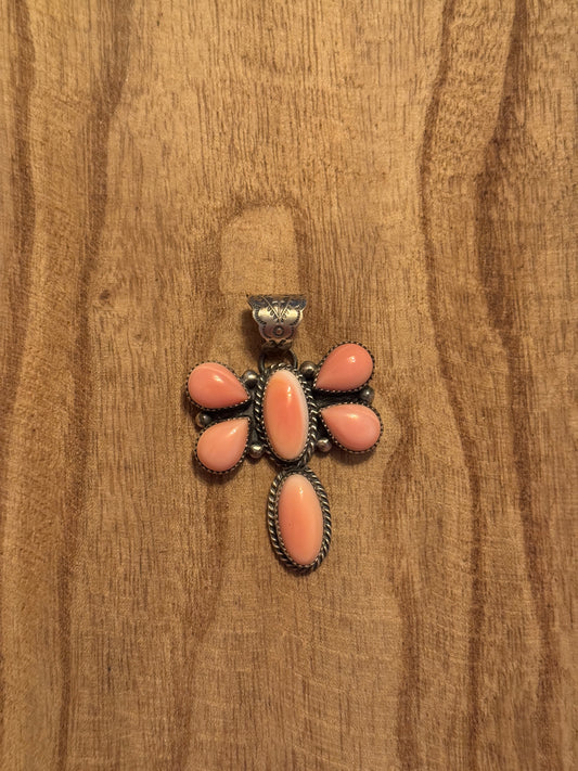 Pink Conch Dragonfly Pendant