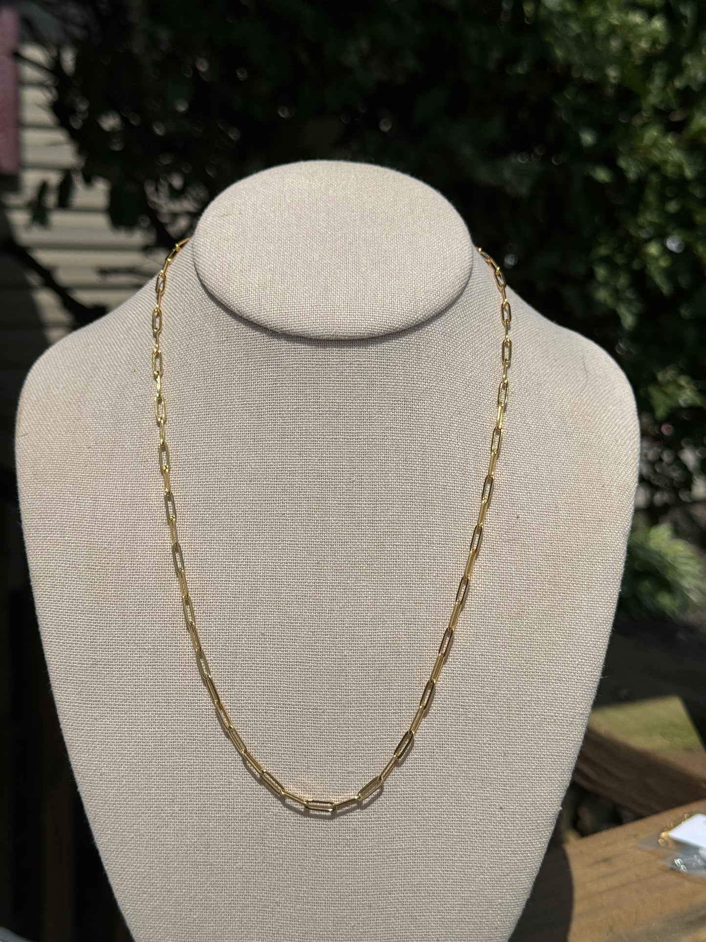 Gold Plated Paerclip Necklace