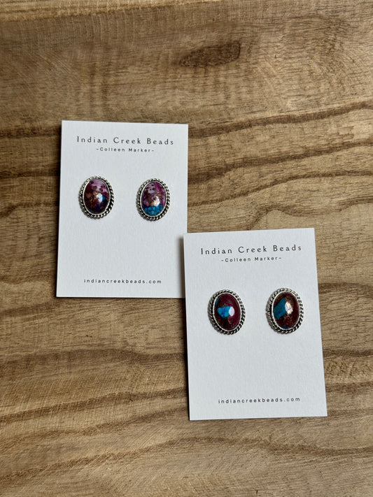 Purple Dahlia Earrings