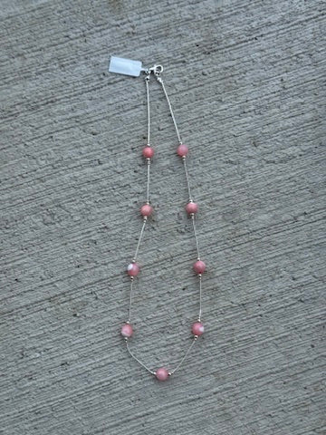 18" Liquid Silver & Pink Shell