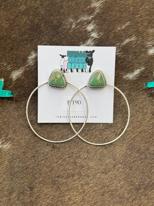 Kingman Turquoise Hoop Earrings